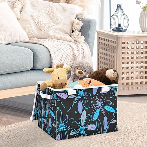 Miniatura 5 de Bolsas de almacenamiento plegables de mariposas para ropa, contenedores de almacenamiento de tela con asa reforzada, organizadores de armario para