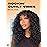 GORGIUS Veralux Blend Human Hair Glueless Curly Wig with Bangs Natural Black Synthetic Curtain Bang with Realistic Scalp Put On and Go 20 Inch