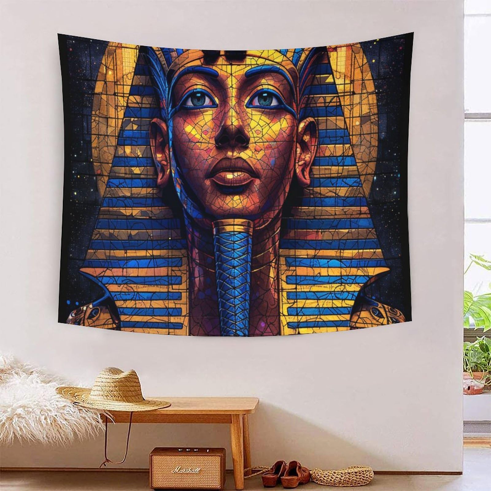 DCABEIOOE Egyptian Pharaoh 3D Printing Tapestry for Living Room Bedroom Decorations Wall Hanging Home Decor Wall Tapestries 100cmx150cm