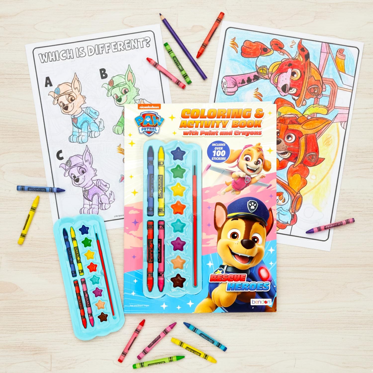 Paw Patrol Super Paint Art Activity Set with 100+ Stickers Tattoos - Paw Patrol Coloring and Activity Book Bundle Color and Paint with Brush for Toddlers, Kids 3-5 4-8