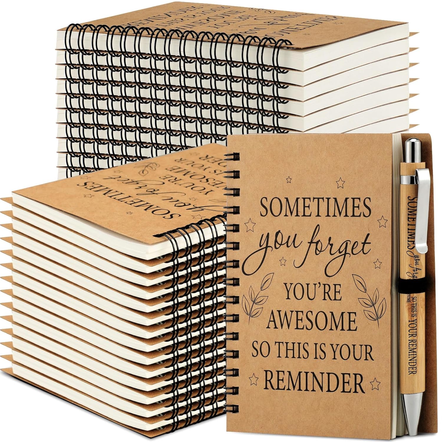 Yeaqee 50 Set Inspirational Gifts Small Spiral Notebooks Bulk