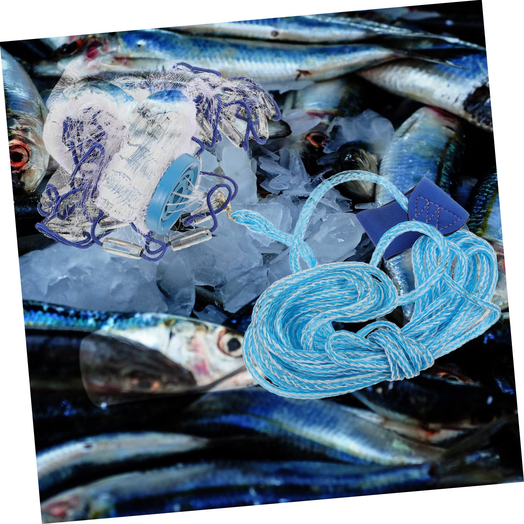 VANZACK Rete da Pesca Manuale Filo e Metallo per Pesca All'aperto, Retina Chiusura Resistente per Pescatori