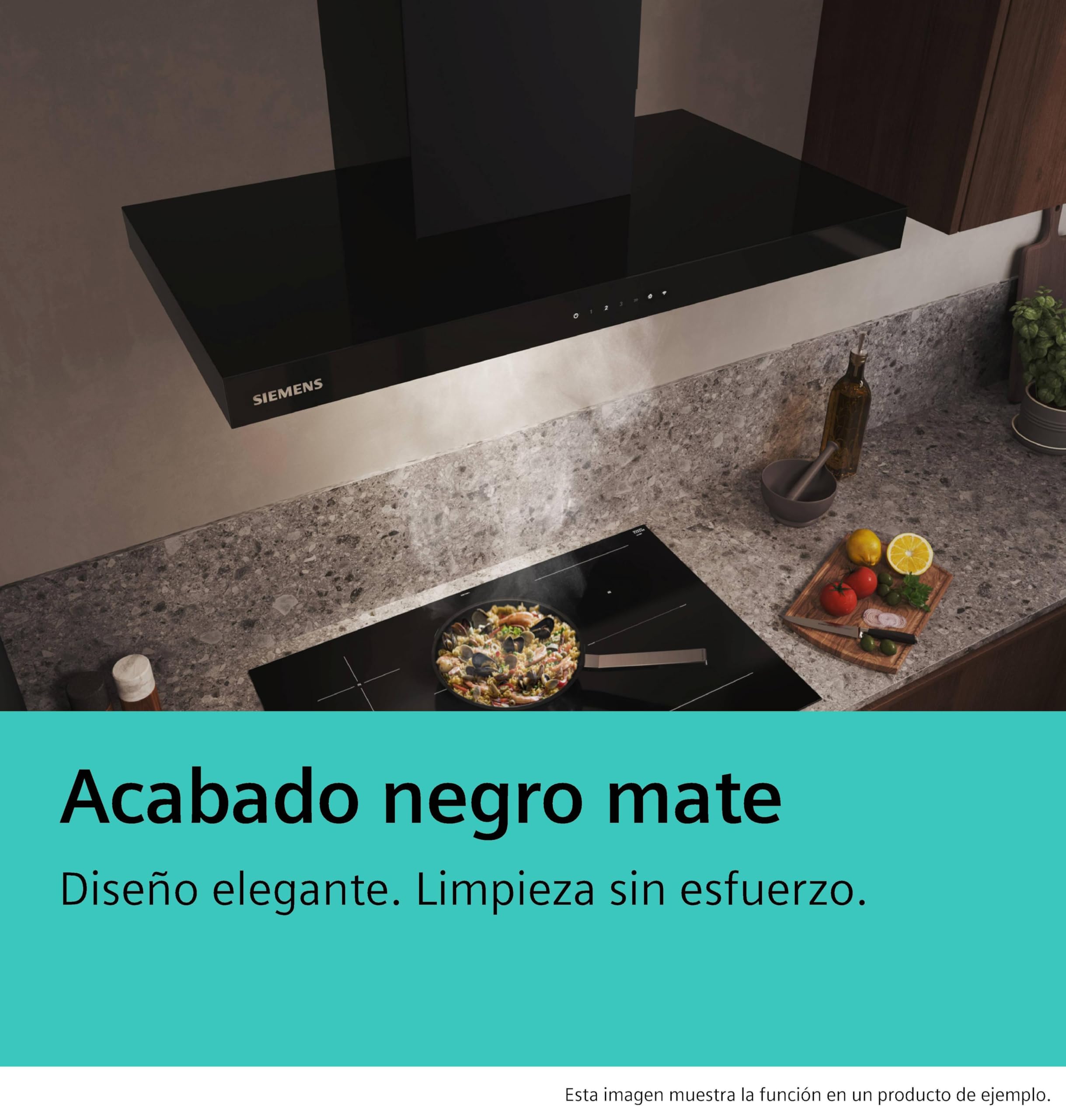 Siemens - Campana Extractora Decorativa de Pared, iQ500, 90 cm de ancho, negro mate, LC97BDN60
