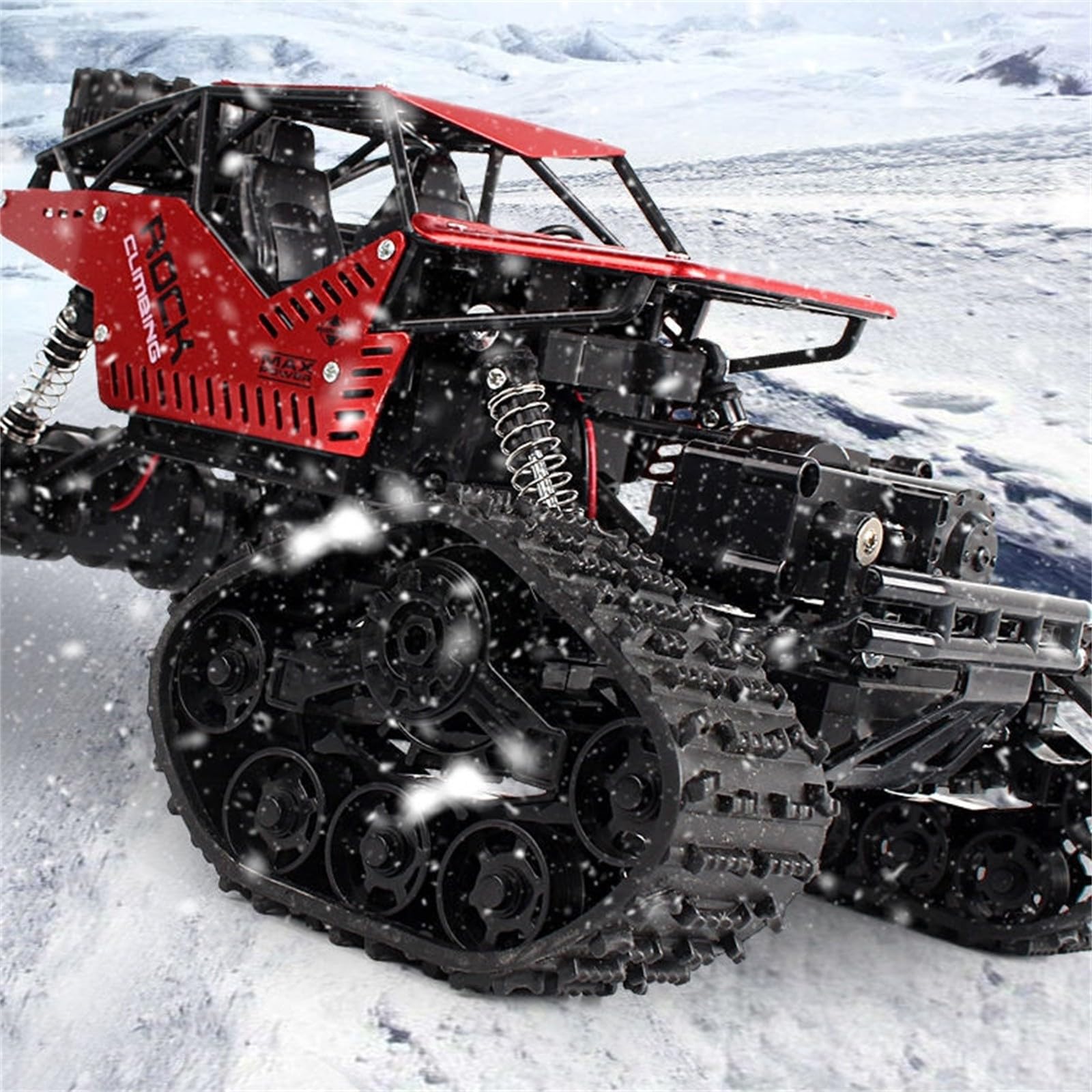 Aleación Escalada Tracción 4 Ruedas Coche teledirigido Off-Road Pista Neumático Moto de Nieve Coche Infantil (Rojo, Talla Única)