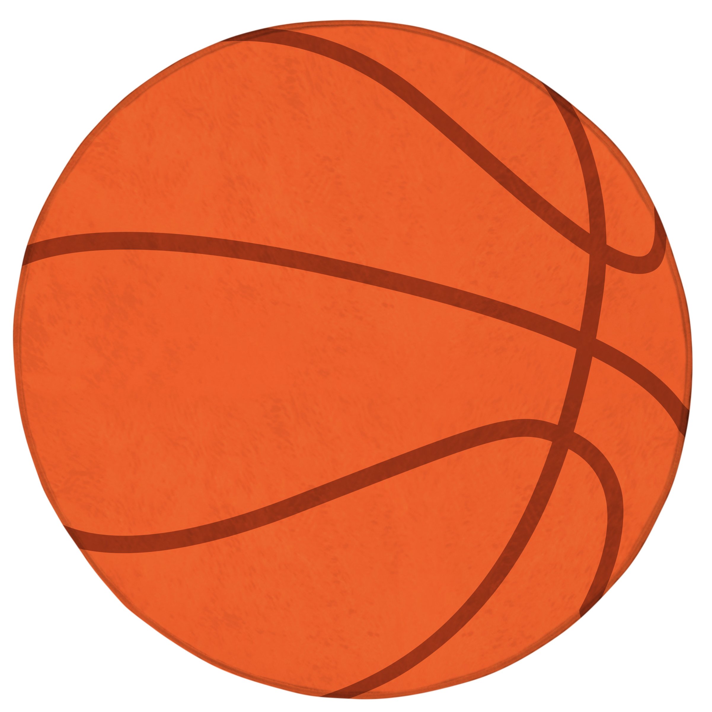 Achoka Shape 07-Basket Ball Ultra Soft Decoration Mat, Polyester, Multi-Colour, 75 x 75 x 0.76 cm