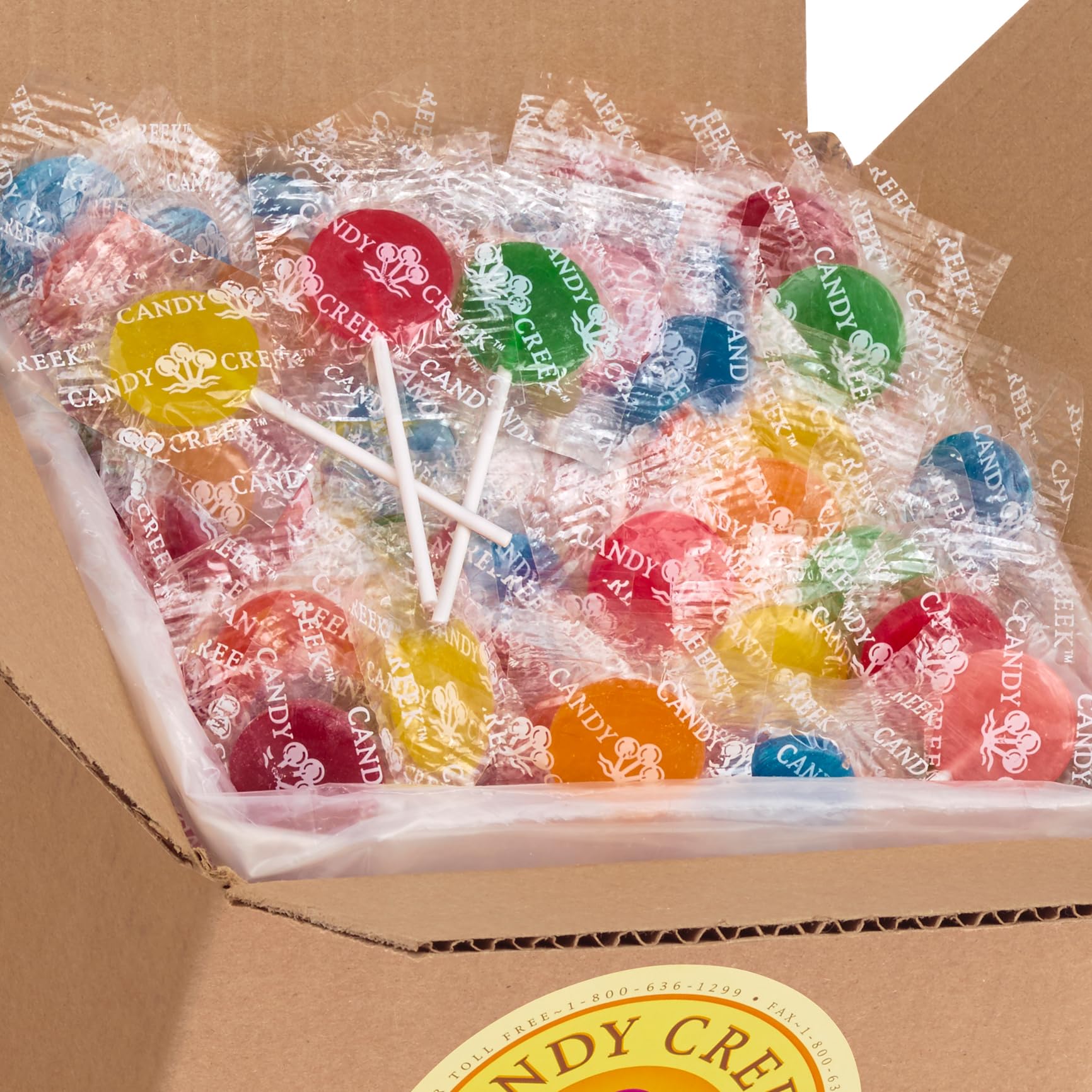 Classic 10 Fruit Flavor Lollipops by Candy Creek, 230 Count, 9 Fruit Flavors + Root Beer - Nut free.