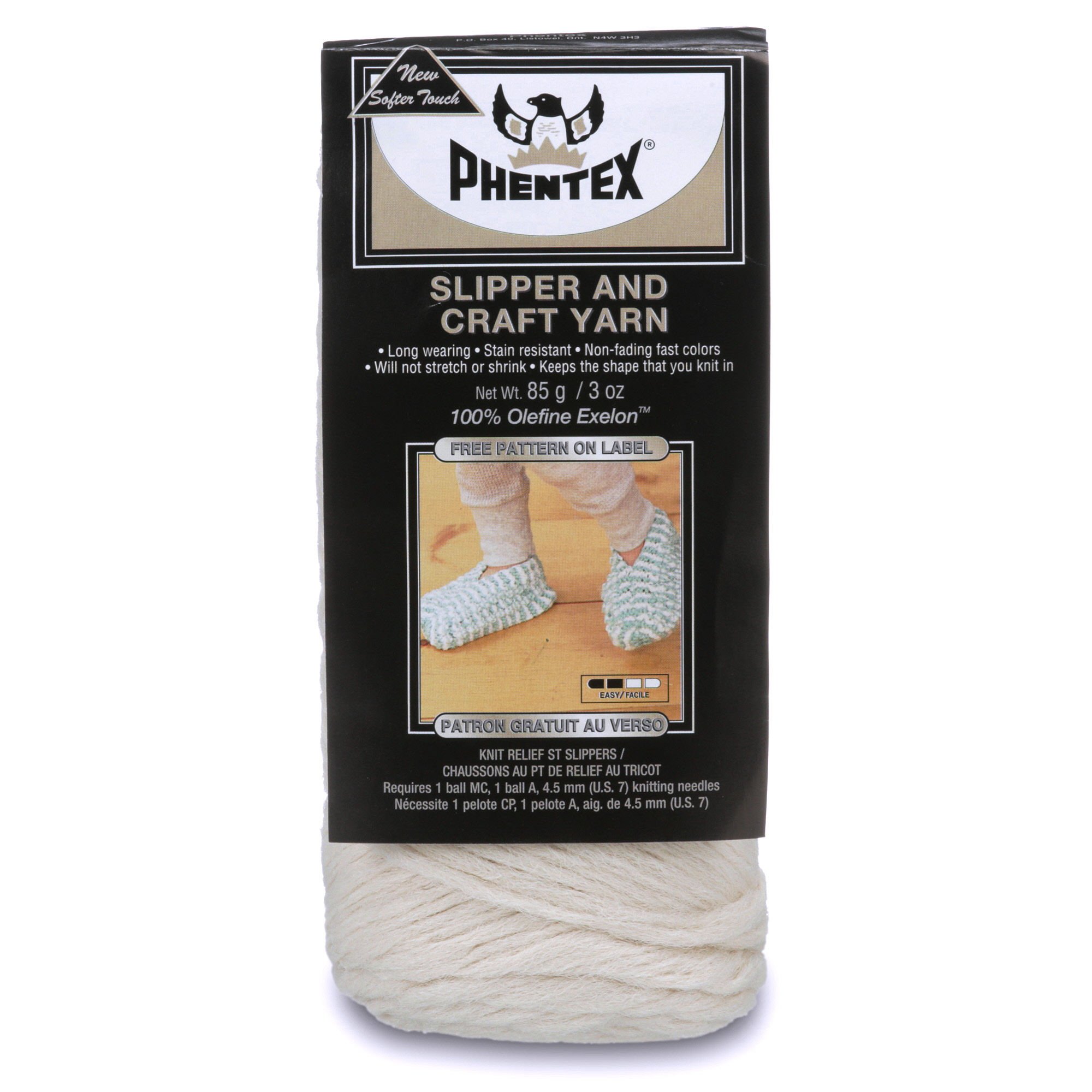 Phentex Slipper Craft Yarn, Ounce, Cream, Single Ball