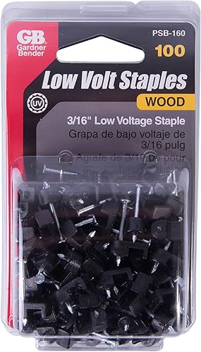 Miniatura 3 de Gardner Bender PSB-160 - Grapas de plástico de bajo voltaje, 316 pulgadas, asegura el cable de campanaaltavoz, para aplicaciones de madera,