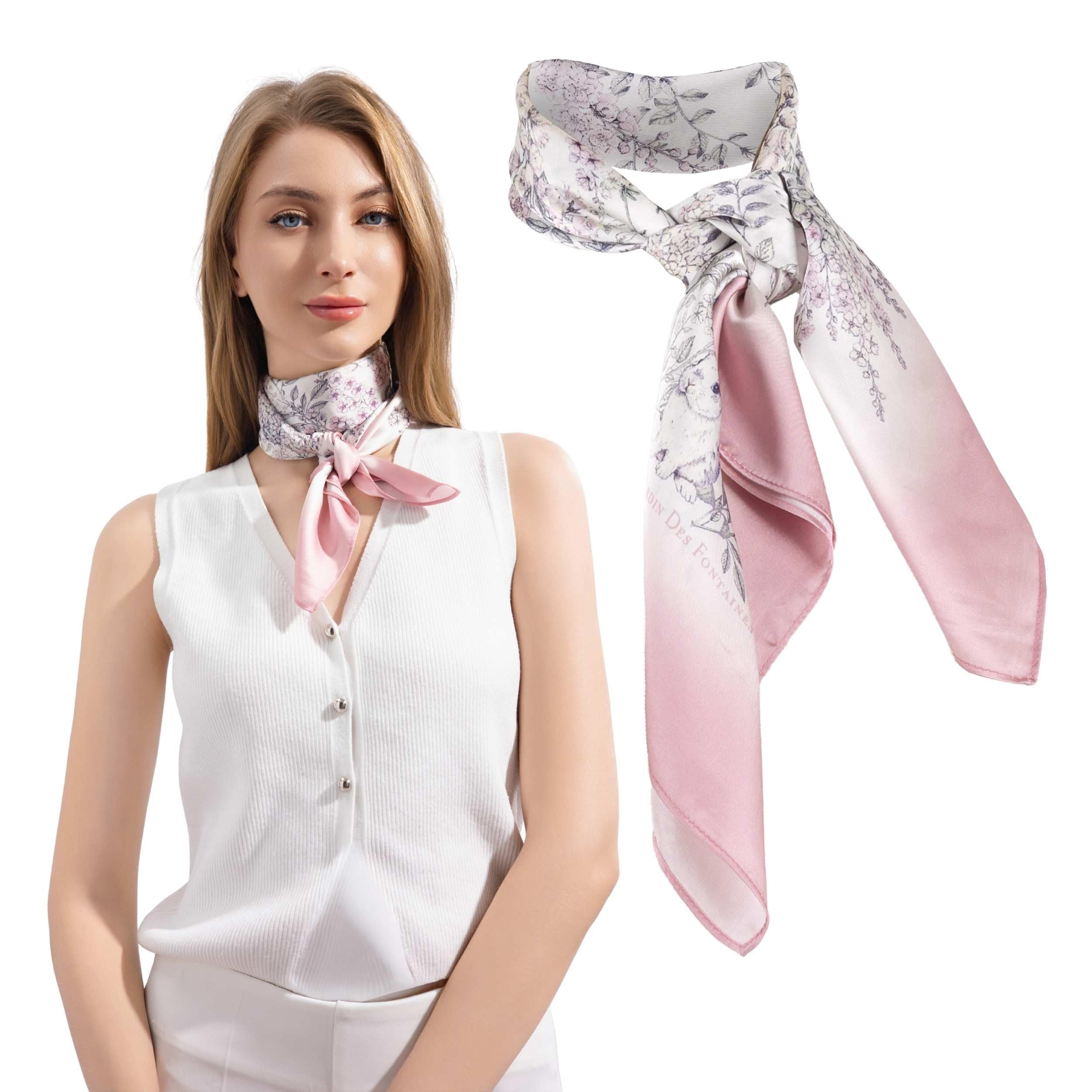 Sustainable Scarf Neck Scarf for Women, 27.5 x 27.5