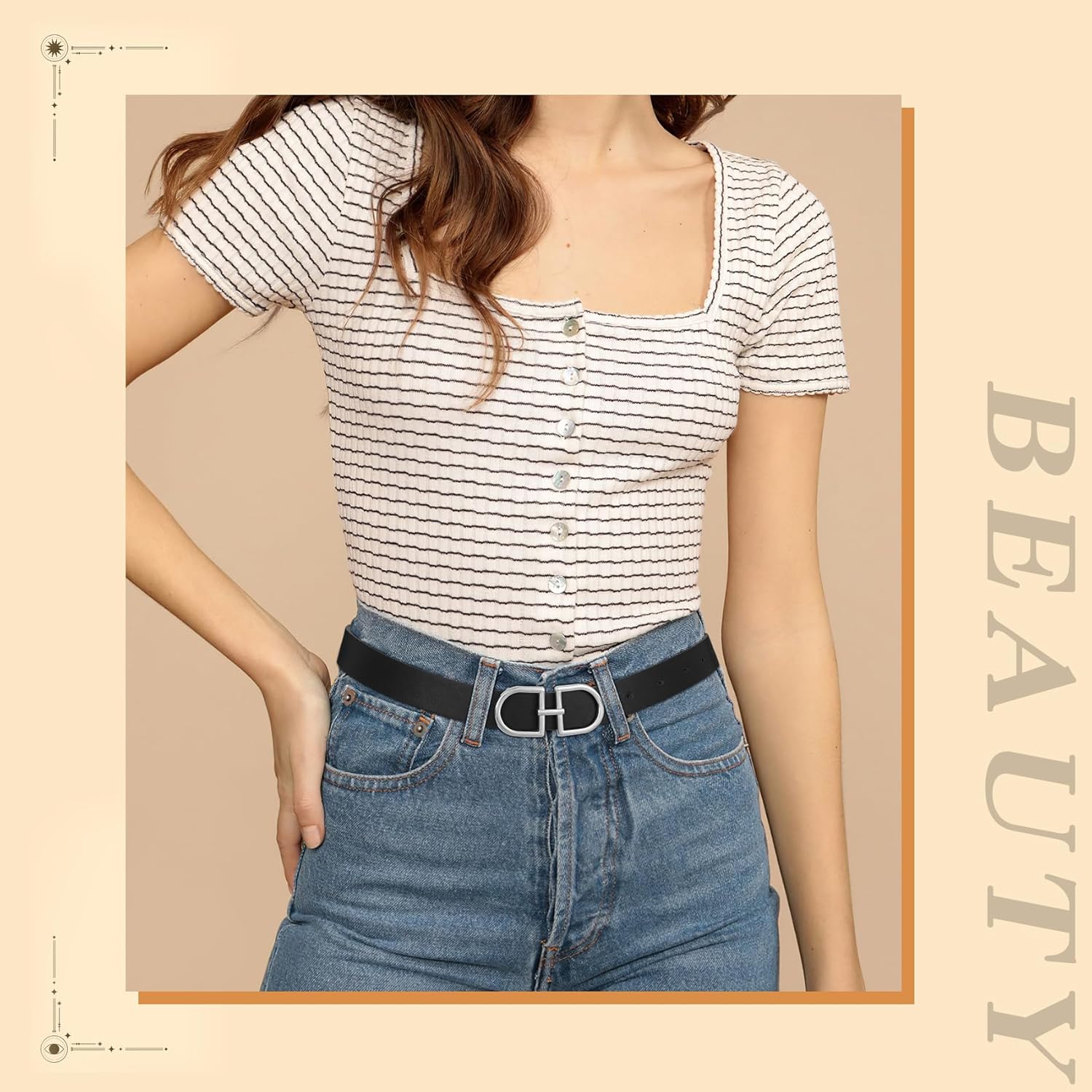 IAKING Reversible Leather Belt for Women With Gold Buckle Ladies Two-in-One Leather Womens Belt for Jeans Pants Dresses - Image 4