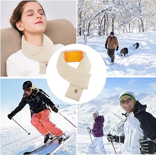 Miniatura 6 de ASLDOIWEH Heated Scarf for Women & Men Christmas Gifts, Electric Heating Scarf with 4000 mAh Power Bank, Neck Heating Pad for Neck Pain, USB