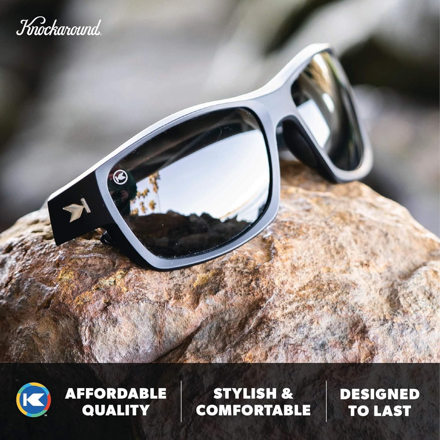 Knockaround High Stakes Sport Polarized Wraparound Sunglasses for Men & Women - UV400 Protection - Fishing, Running, Baseball