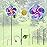 Viveta 2 Pack Wind Spinners with Metal Stake, 28.7 inches Outdoor Garden Pinwheels Spinners Purple Flower Shape Design for Yard Lawn Patio Decor