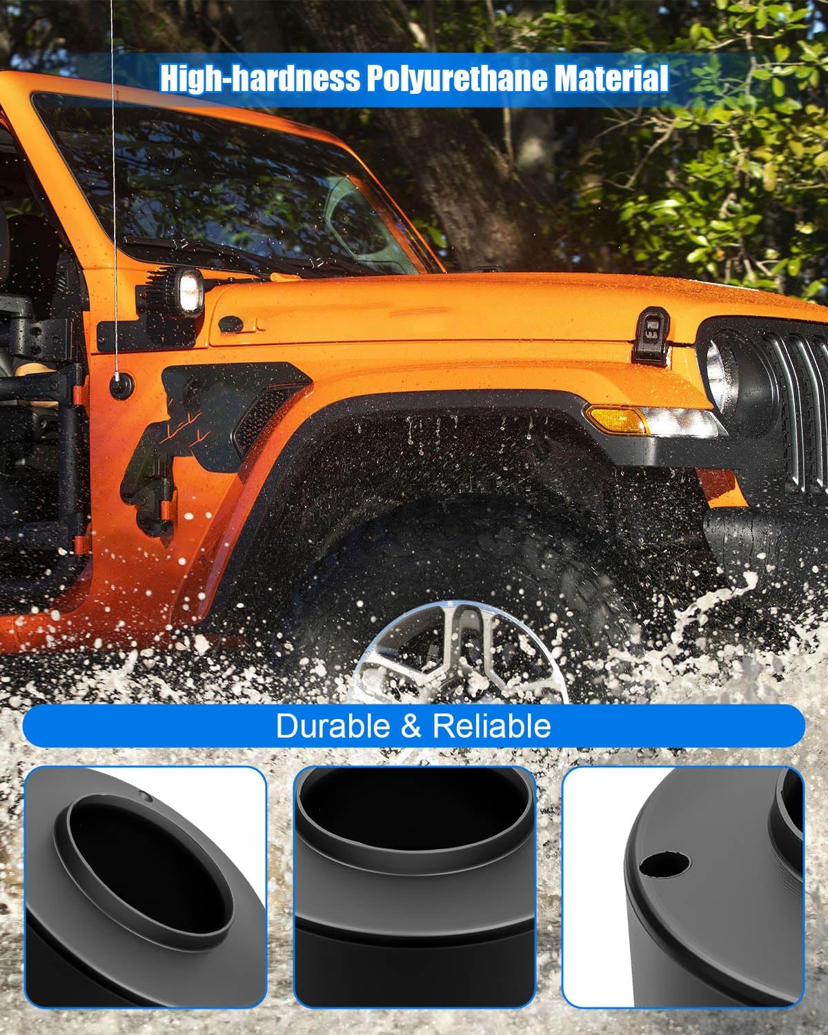2" Front Spring Spacer Leveling Kit Fit for Jeep Wrangler JK 2007-2018 JL 2018-2025 Gladiator JT 2020-2025