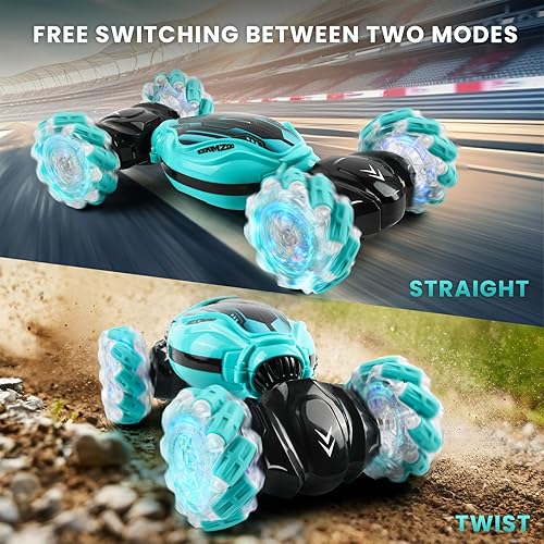 Miniatura 4 de Auto RC de acrobacias con detección de gestos  2.4GHz 4WD Control remoto Sensor de gestos Coches de juguete  Vehículo todoterreno giratorio de doble