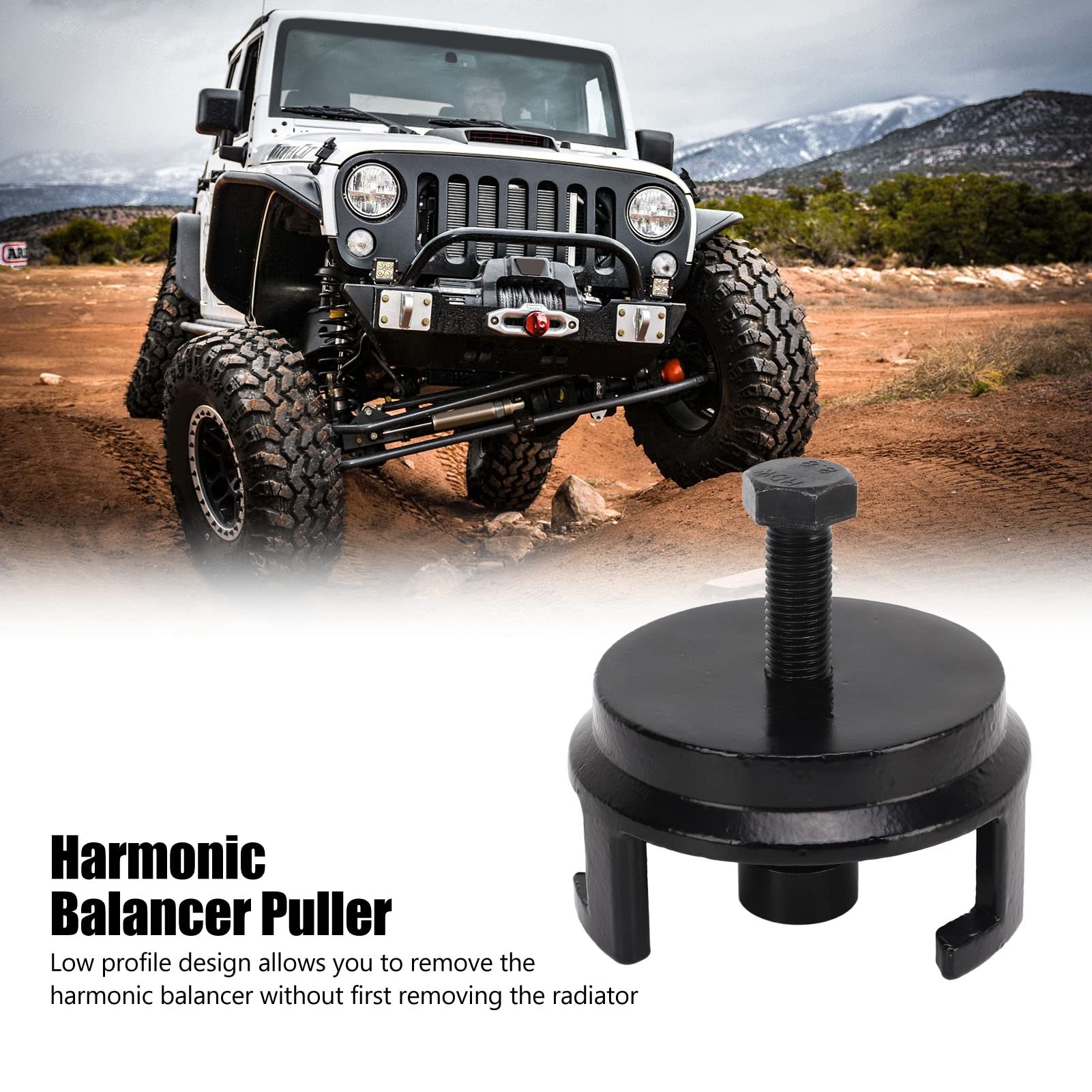 Harmonic Balancer-Abzieher, Kurbelwellen-Abzieher, Automotor Entfernt Schnell den Harmonic Balancer-Abzieher, 3-Backen-Abzieher, Passend für, ohne Gewindebohrungen