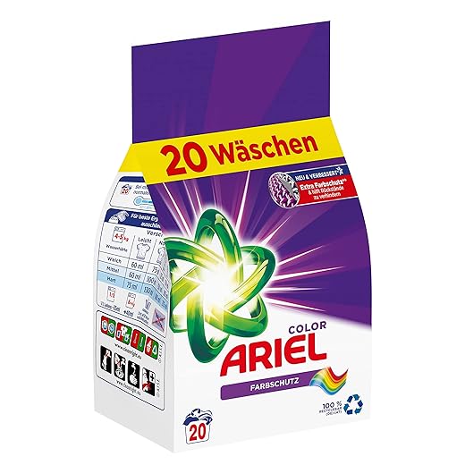 Ariel Waschmittel Pulver Waschpulver, Color Waschmittel, 130 Waschladungen, Farbschutz, (8 kg)