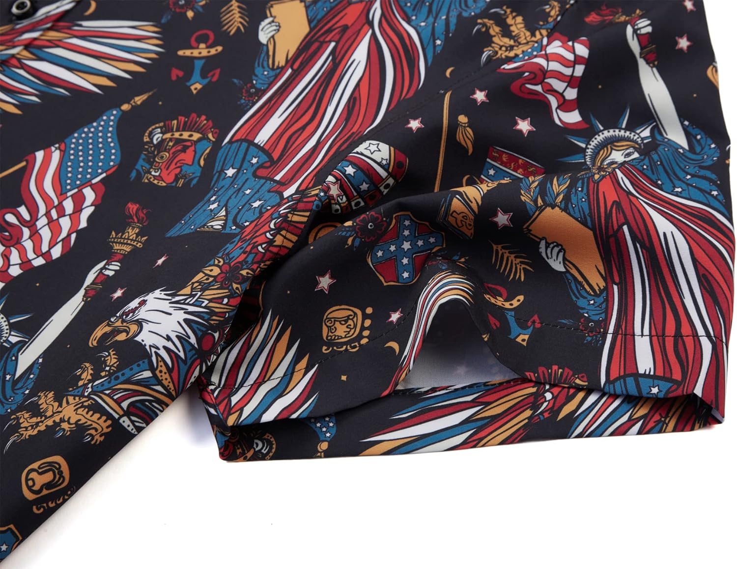 Mens American Flag Shirt - Patriotic Shirts for Men Short Sleeve Button Down Hawaiian Shirts - Image 5