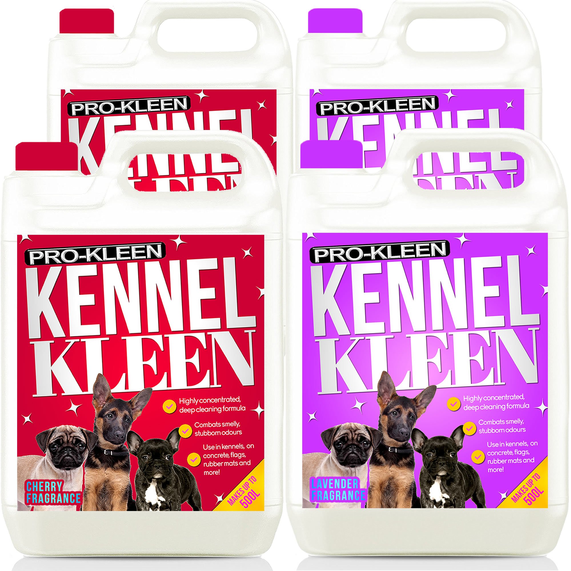 Pro-Kleen Kennel Disinfectant, Cleaner & Deodoriser (Cherry & Lavedner Fragrance) - 20L Pack - Kills 99.9% of Bacteria and Removes Nasty Urine Pet Odours - Suitable for Kennels, Hutches & More