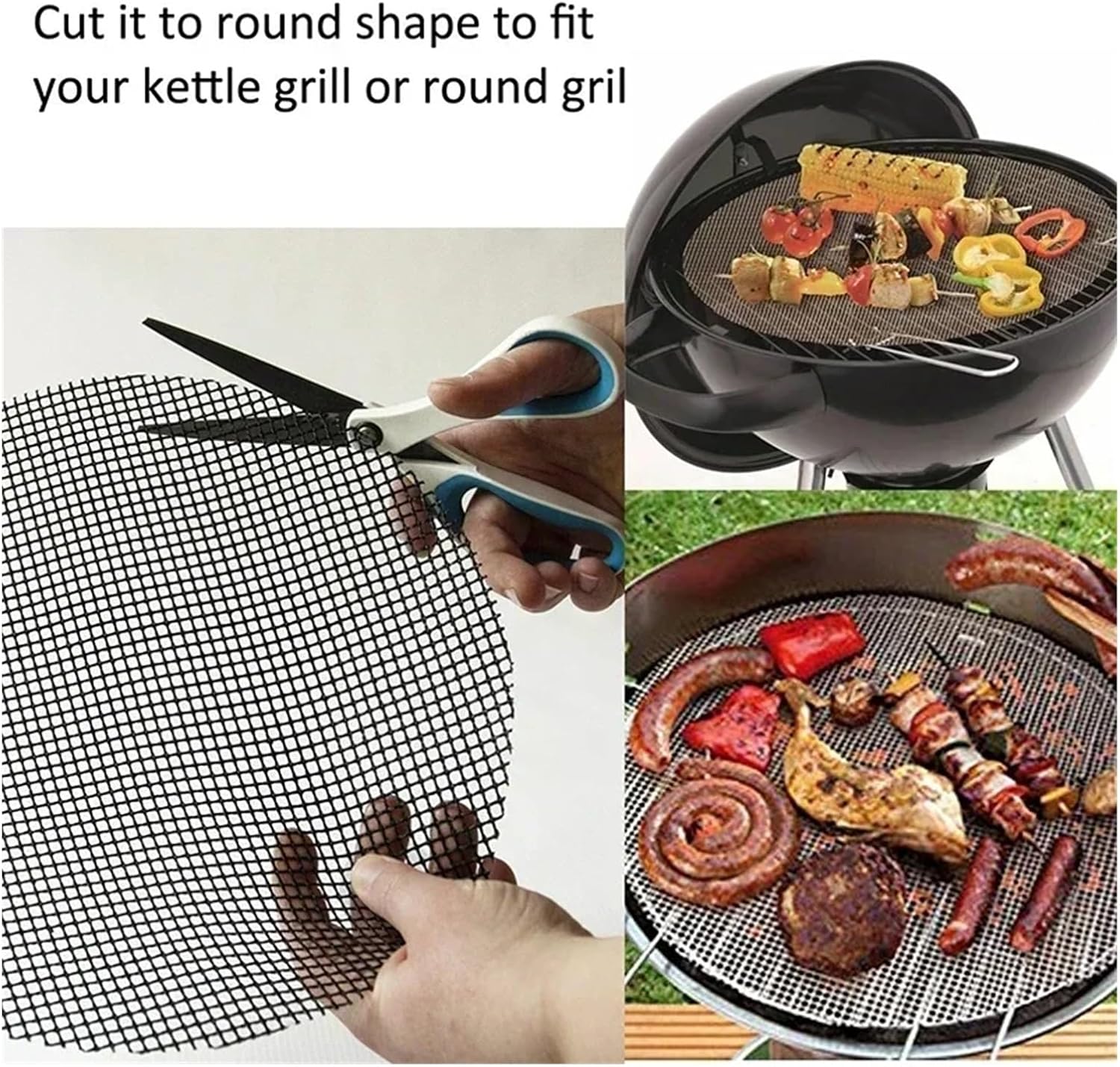 BBQ Non-Stick Grid Shape BBQ Mat Cooking Grilling Sheet Liner Vegetable Grill Mats Barbecue Supplies Tools Accessories(30x20cm 1Pcs)