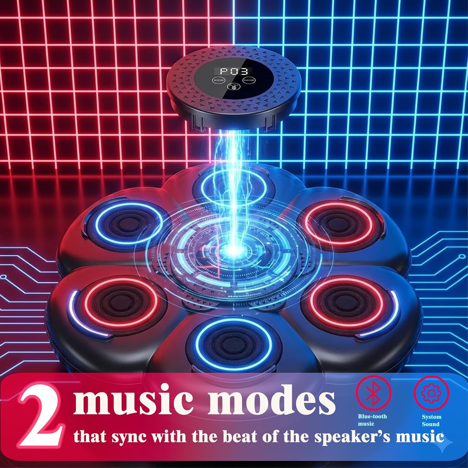 Music Boxing Machine, Interactive Punching Trainer with Boxing Gloves