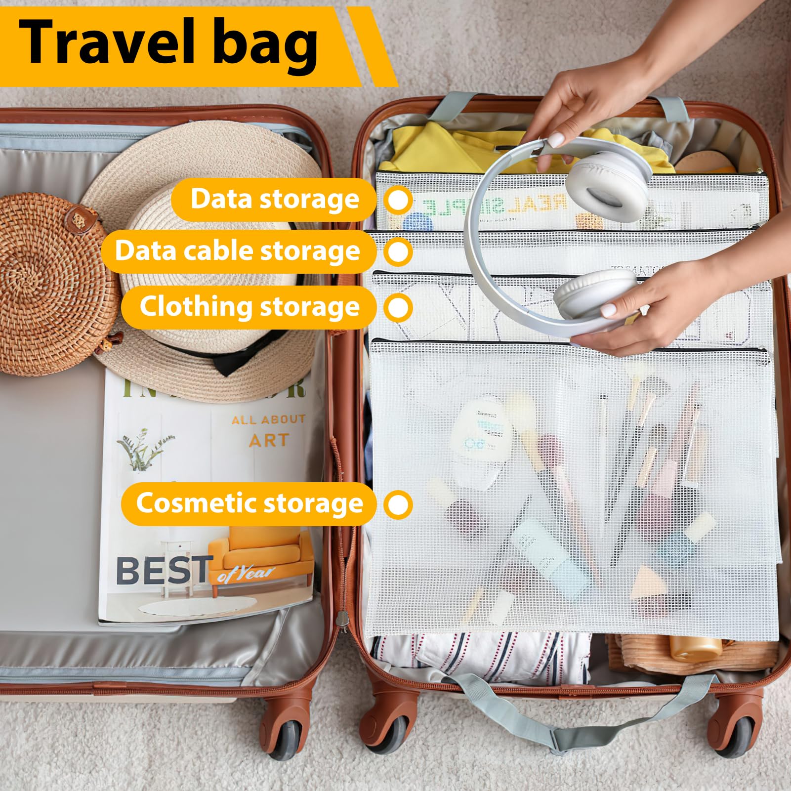 Sacs Maille Organisation 10 Sacs En Maille à Fermeture éclair - Organisation Jouets, Livres Ou Fournitures - Multicolores Et Respirants Organisateur Puzzle Lego