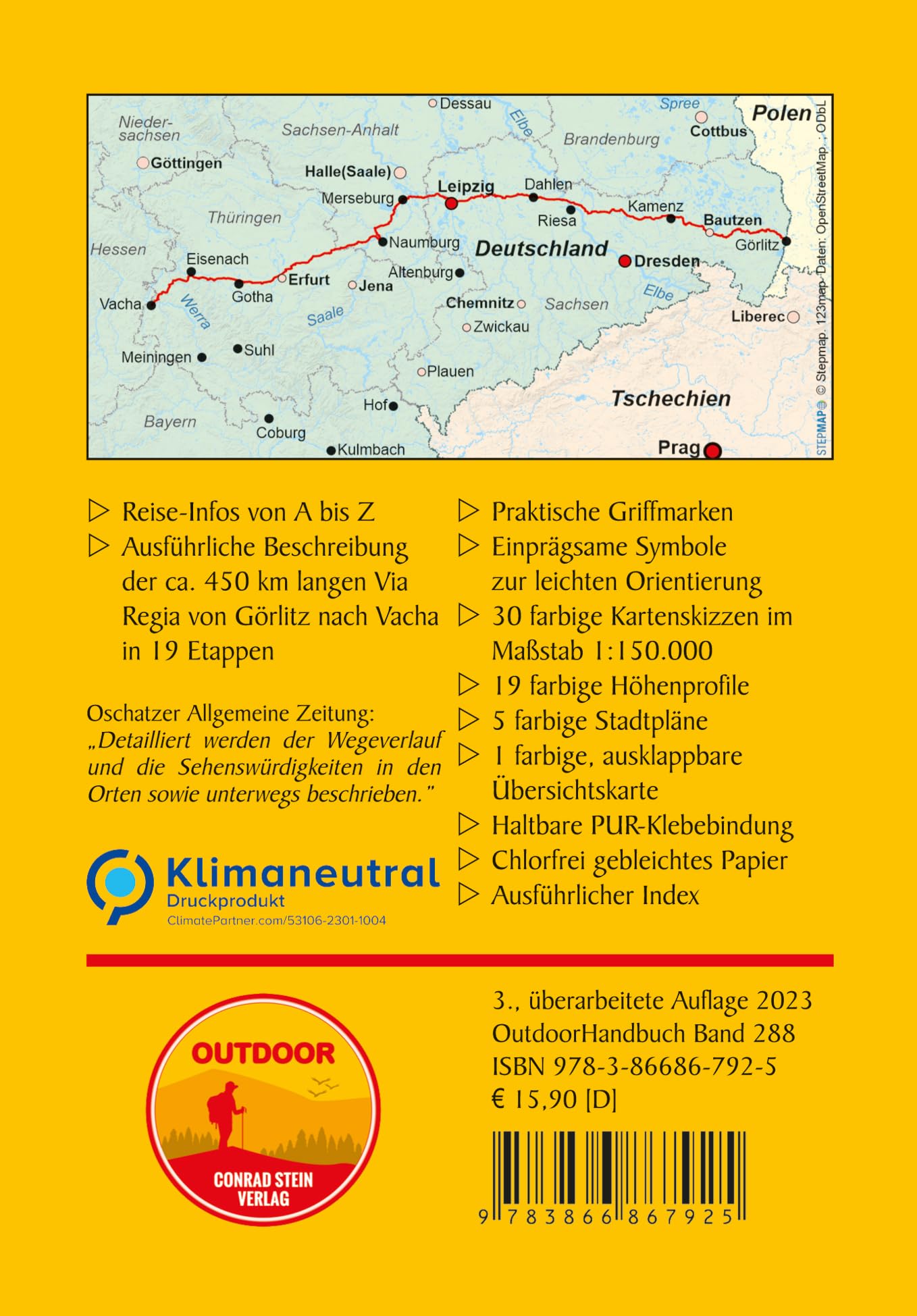 Via Regia Pilgerweg von Görlitz nach Vacha: Wandern auf Pilgerwegen: Routen, Wegbeschreibungen und Reise-Infos (Outdoor Wanderführer Pilgern, Band 288)