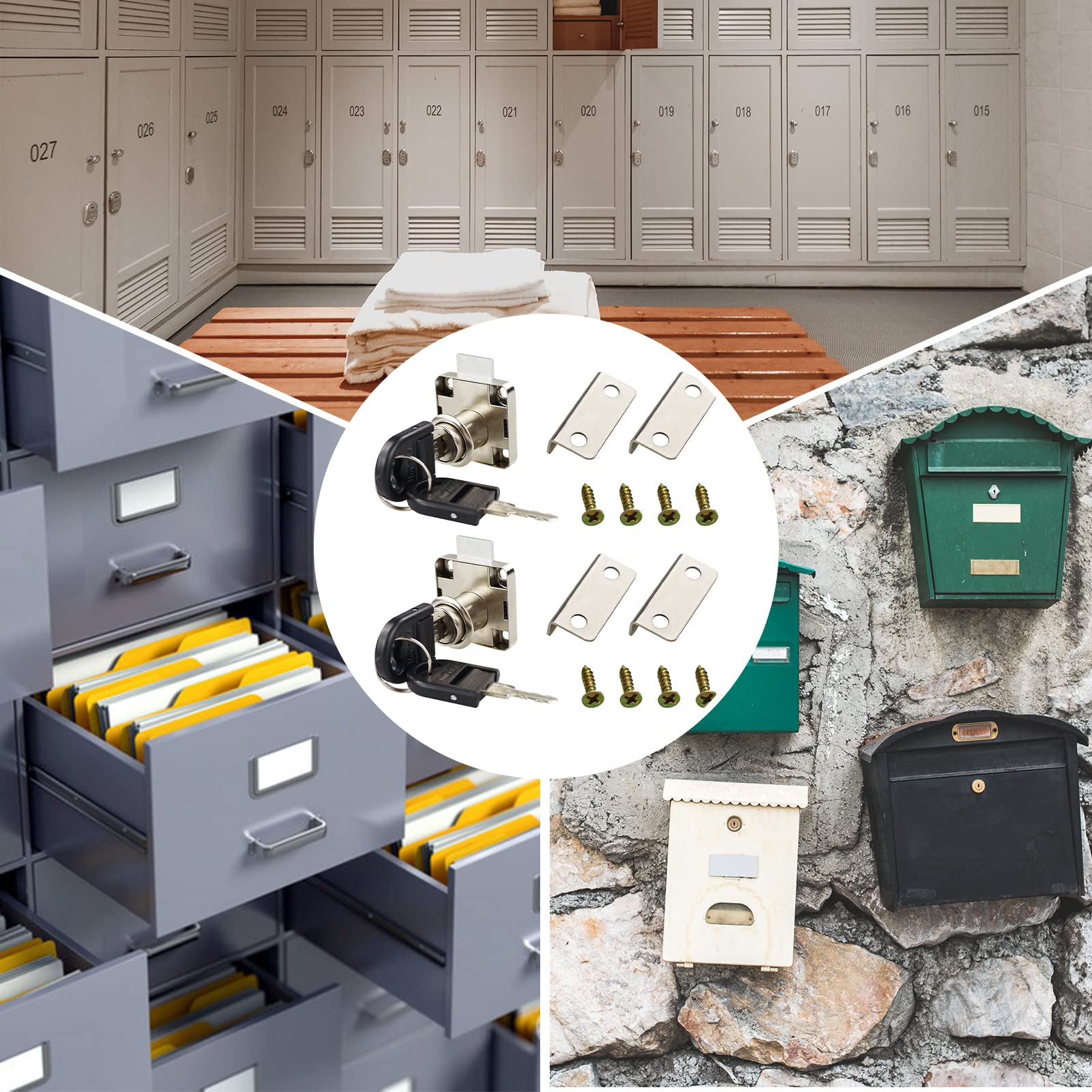 ESYNiC 2PZ Mini Blocca Cassetti Chiusure di Sicurezza per Bambini Blocca Armadio e Cassetto per Armadio Armadietti Cassetti Frigorifero Mini Frigo con Serratura di Sicurezza per Bambini- Bianco