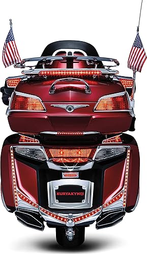 Miniatura 4 de Kuryakyn Accesorio de iluminación de motocicleta 3240: Reposabrazos LED para pasajero con detalles de señal de giro/luz intermitente para