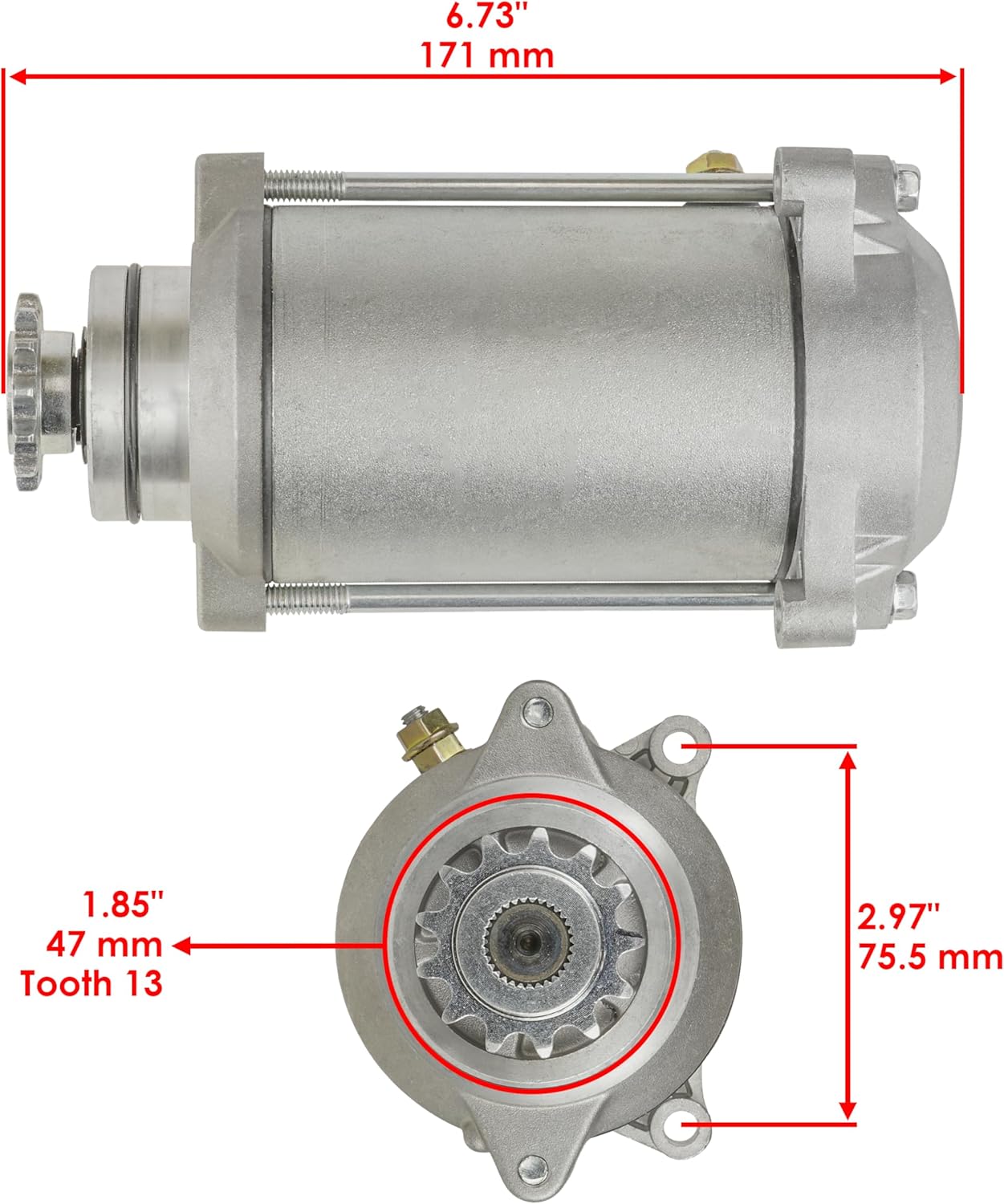 Caltric Starter Compatible with Kawasaki 300 Bayou Klf300 4X4 290Cc 1996-2004