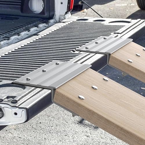 Miniatura 8 de SAL - Kit superior de rampa de aluminio, extremos de rampa de carga resistentes de 2 x 12 pulgadas para camión, motocicleta, cortadora de césped y