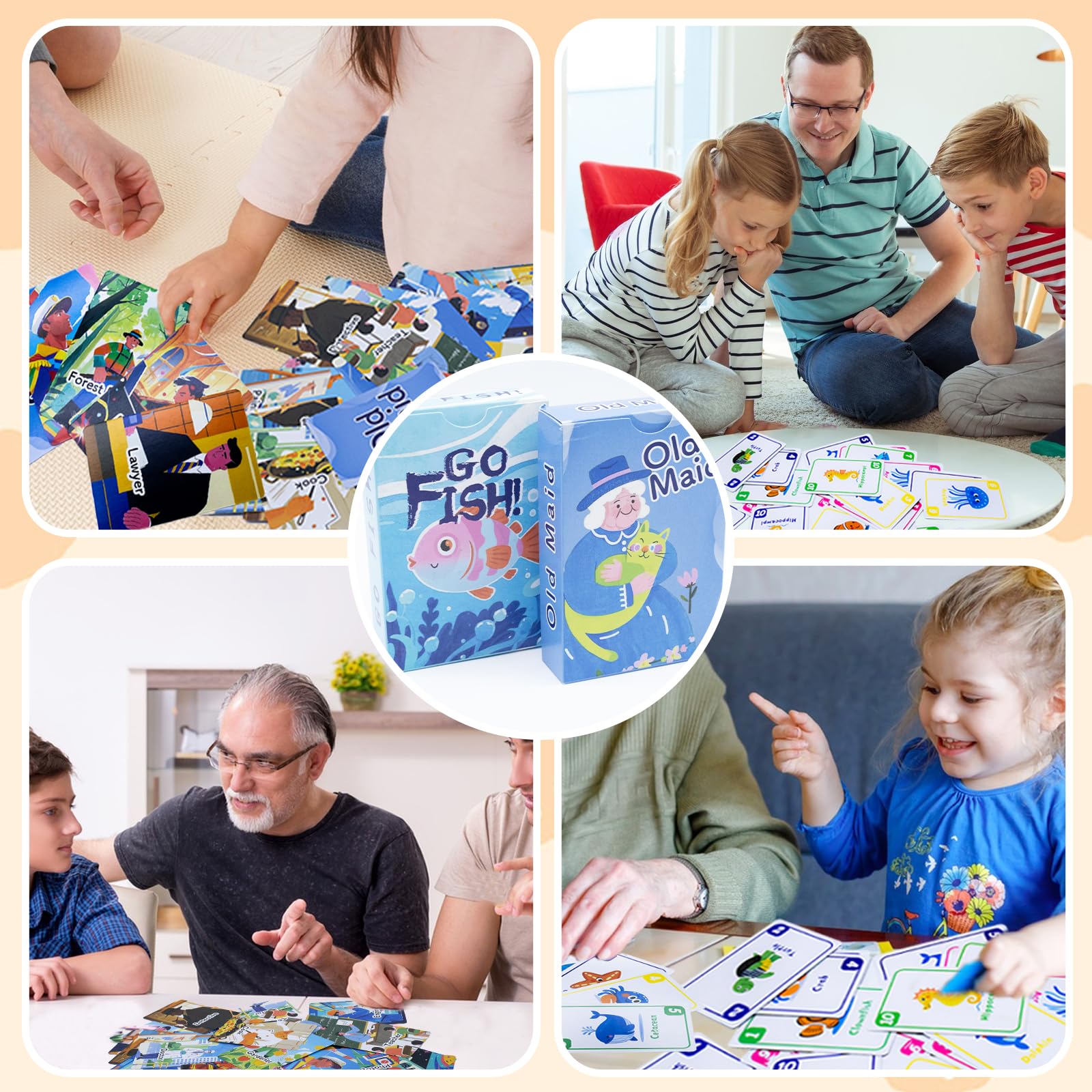 BKBNSJ 2 Decks Old Maid Card Game, Go Fish Card Game, Go Fish Cards, Old Maid Cards, Animal Playing Cards, Family Party Games - Image 5