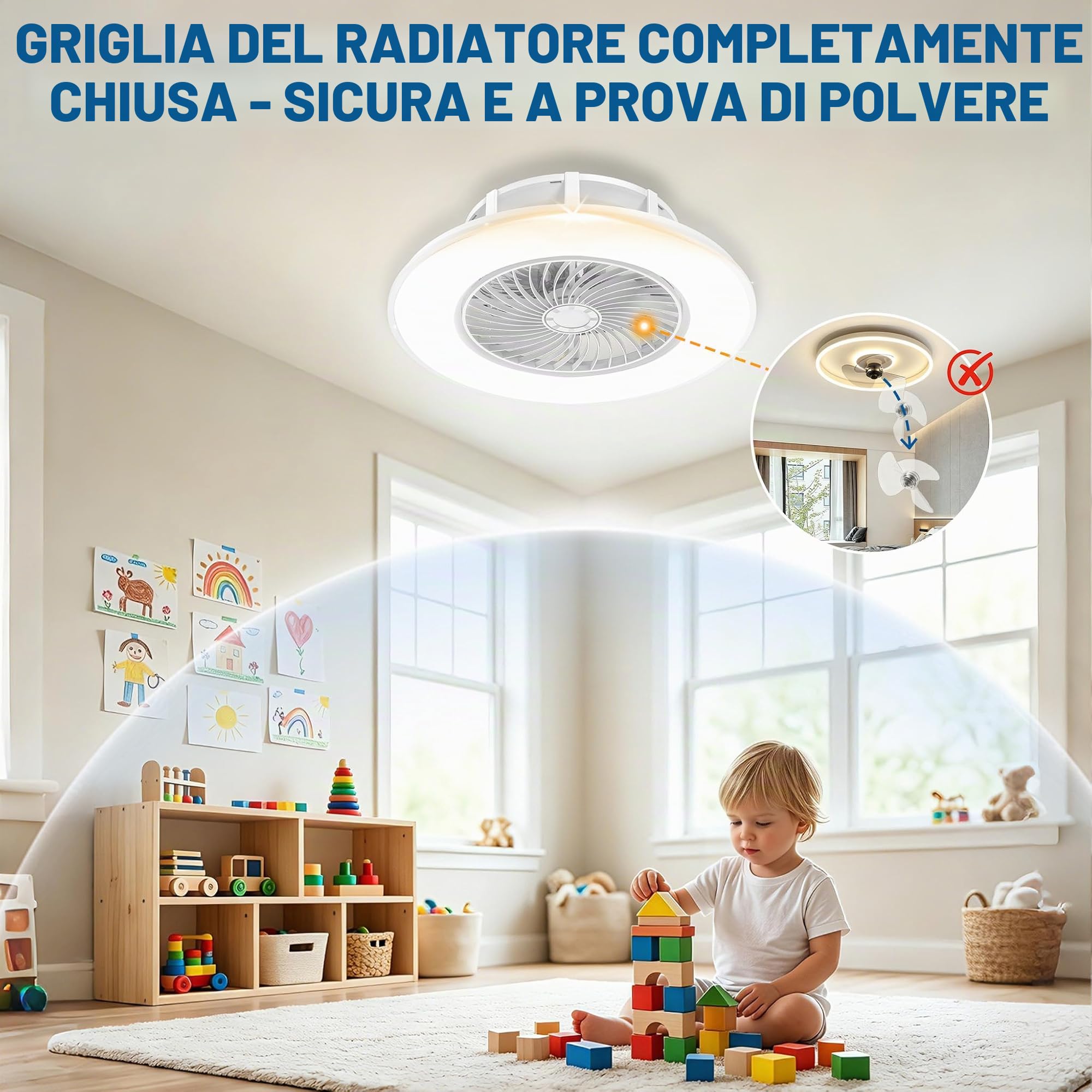 Froadp Ventilatore da Soffitto con Illuminazione e Telecomando Silenzioso Moderna Dimmerabile Nuovo Design fan Luce da Soffitto Ventilatore per Soggiorno Camera da Letto Sala da Pranzo (36W, Bianco)