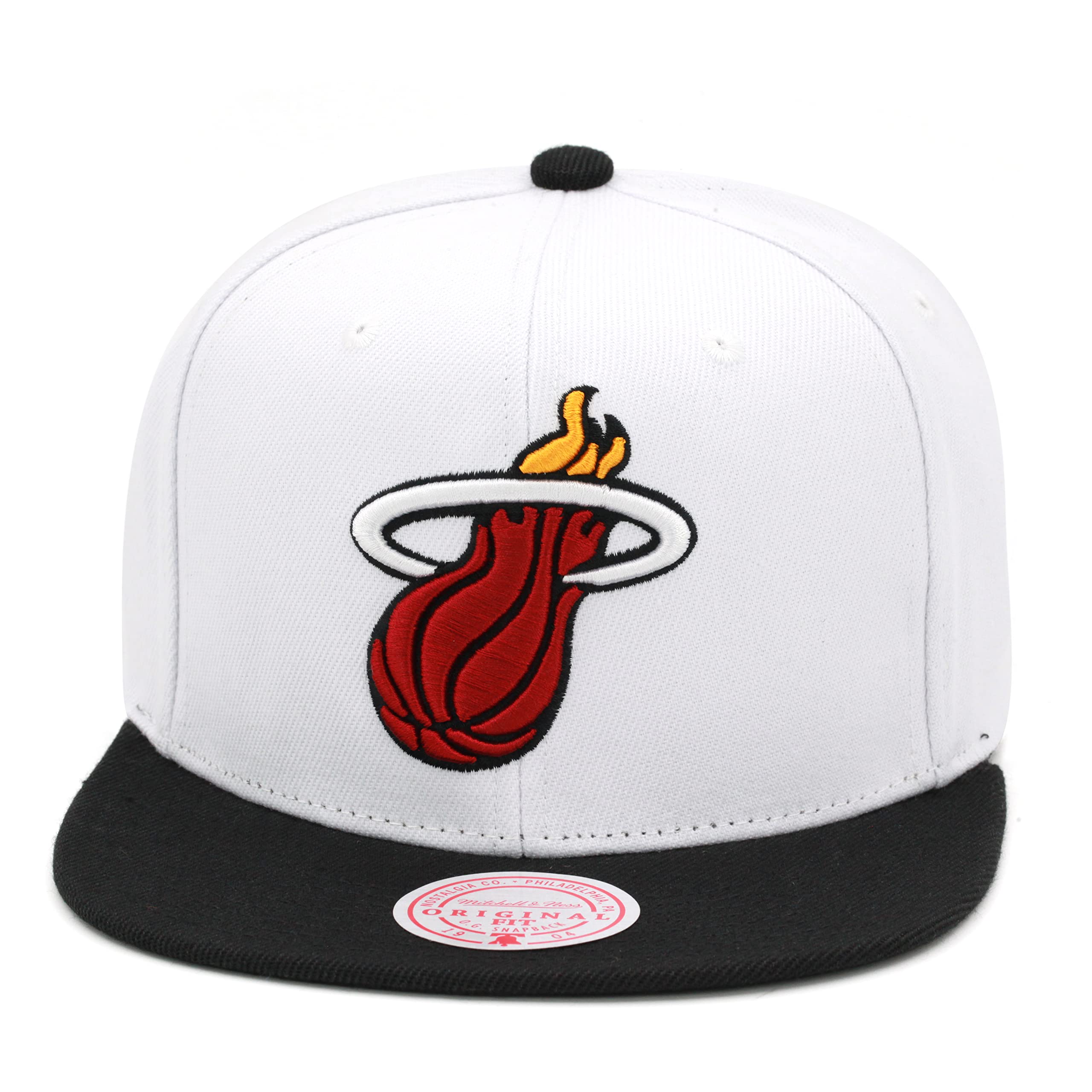Miami Heat Core Basic Snapback Hat Adjustable Cap - White/Black