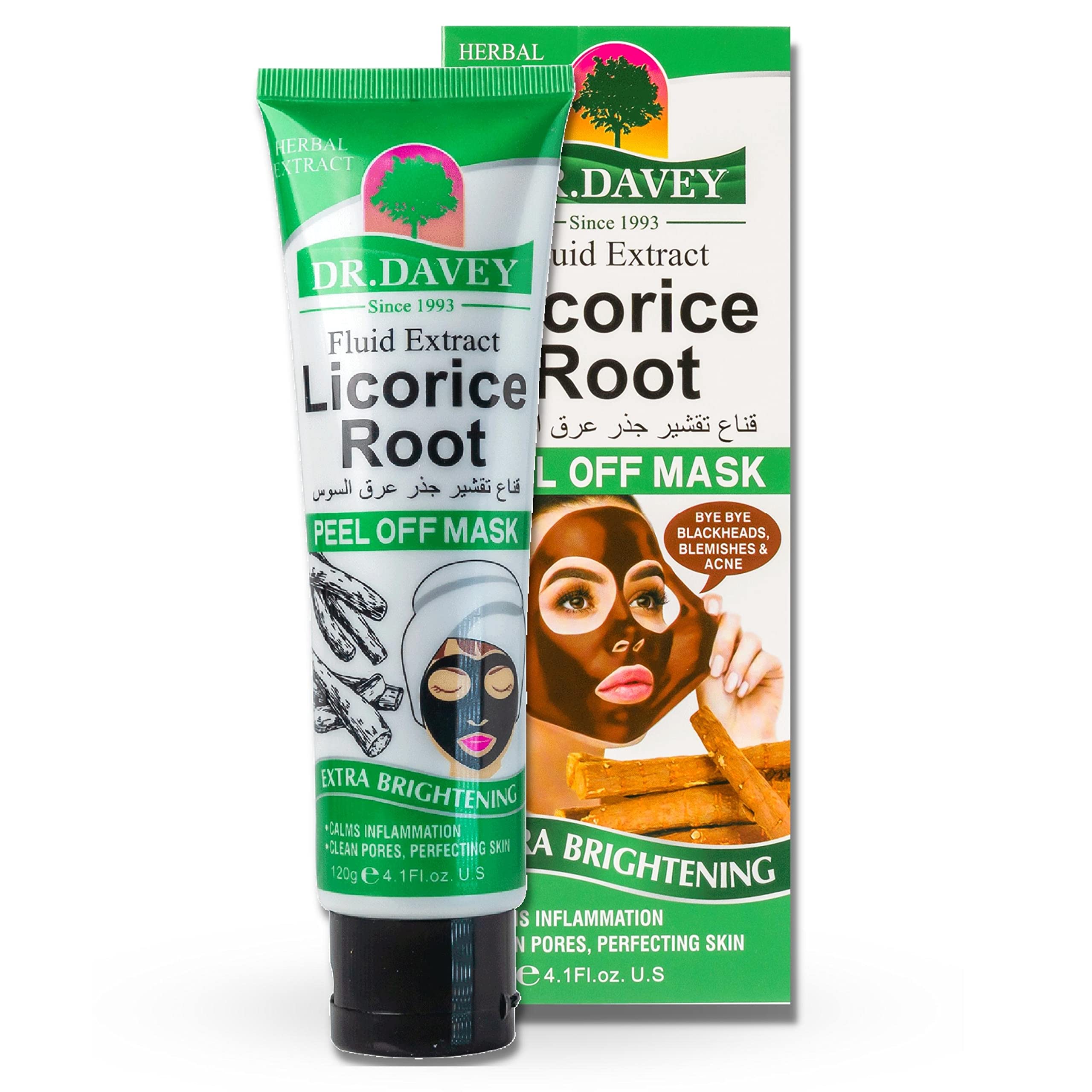 Licorice Root Hydrating Peel Off Mask - Extra Brightening - Deep Cleansing - Acne Purifying - Pore Shrinking - Removes Blackheads, Dirt & Oils - (120 g)