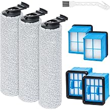 Replacement Parts Kit for Bissell CrossWave OmniForce 3882/3883 & OmniFind 3967F/3970F, Includes 3 Brush Rollers + 4 Filters, Tangle-Resistant Multi-Surface Vacuum Accessories