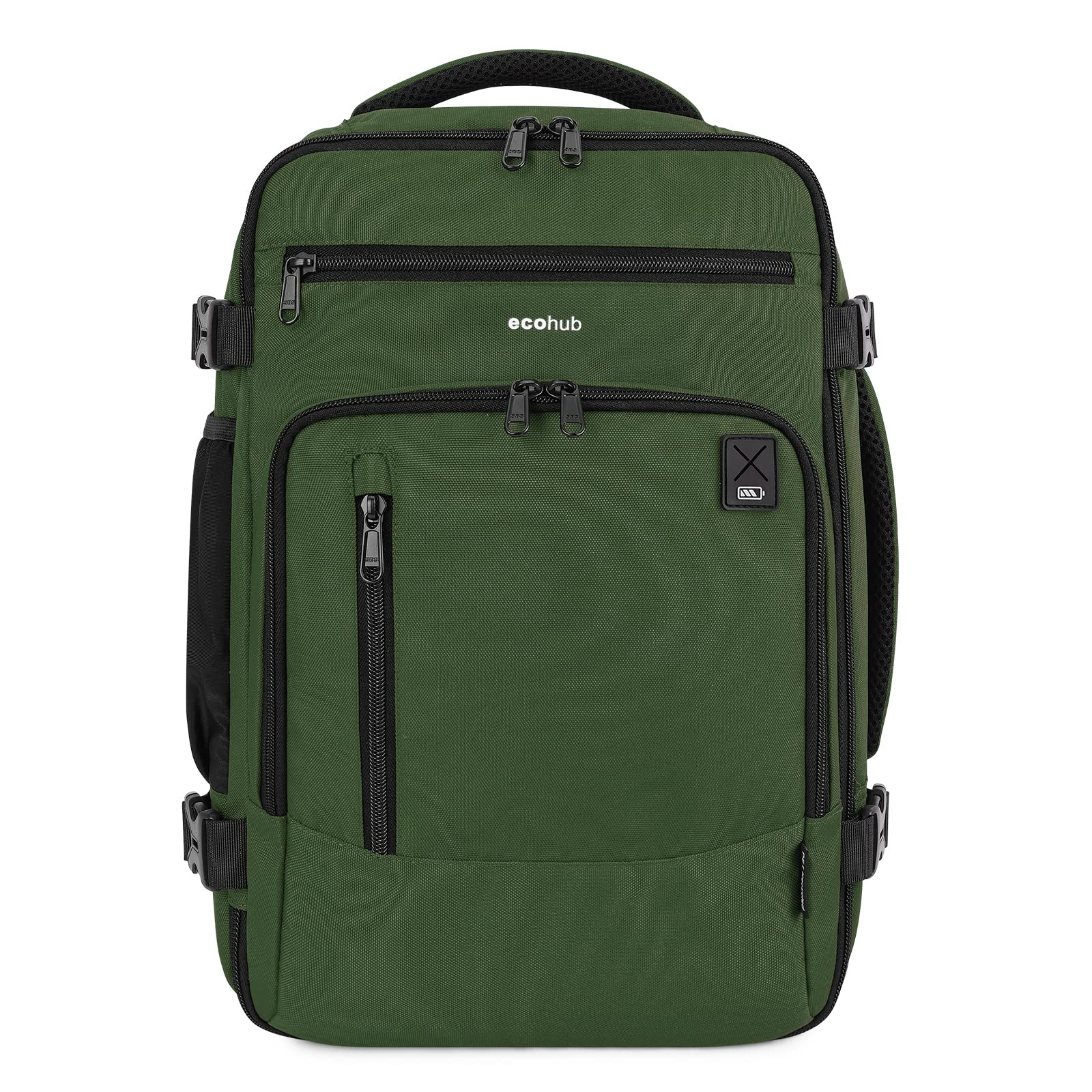 ECOHUB Zaino Ryanair 40x20x25 Bagaglio a Mano 40x20x25 Ryanair Zaino da Viaggio Valigia Bagaglio a Mano Borsa da Viaggio Borsa tote ecologica in PET riciclato da 20 litri,Brevettato(Verde)