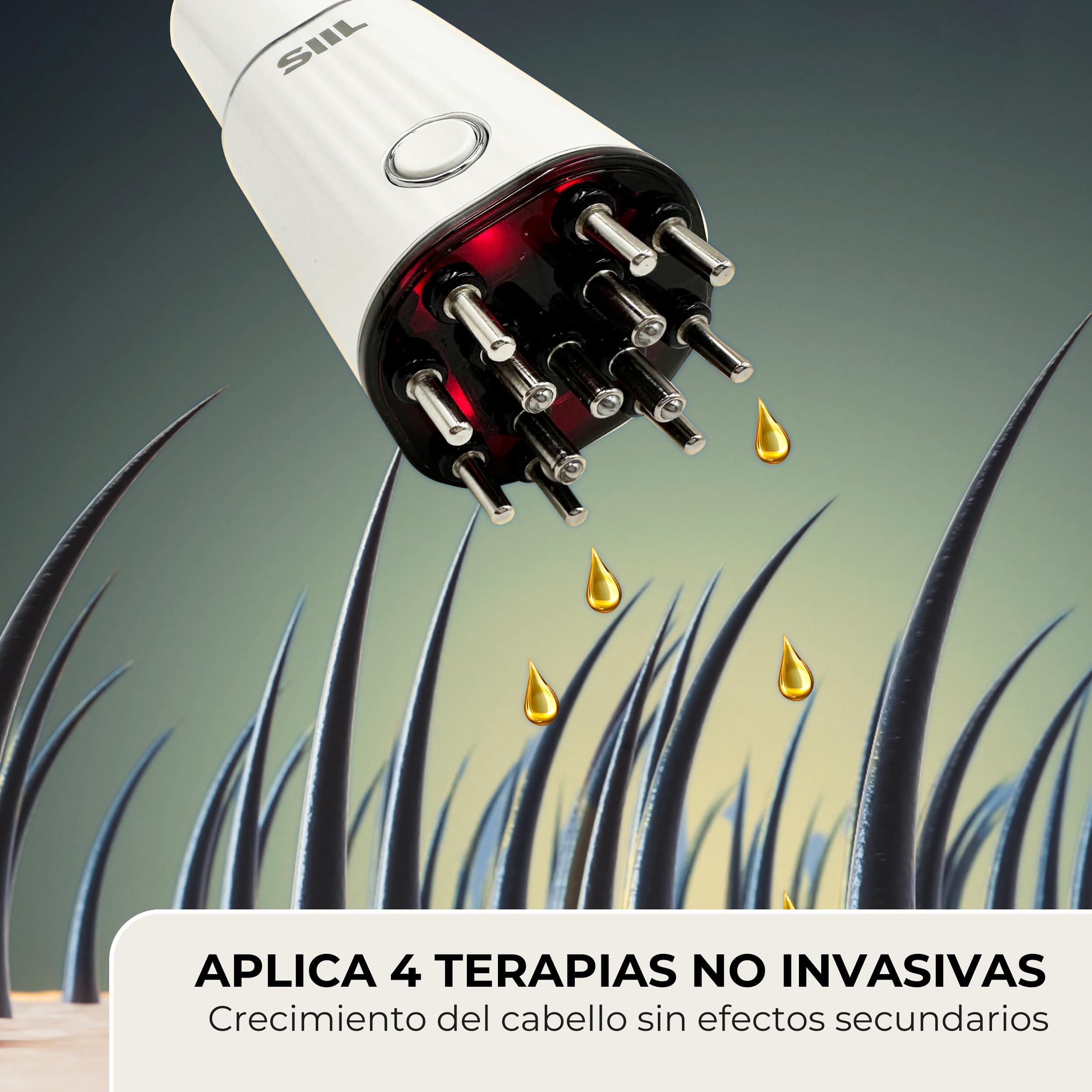 Cepillo Masaje LED Recargable para Cuero Cabelludo SIIL - Estimula el Crecimiento Capilar y Mejora la Circulación Sanguínea, Combate la Caída del Cabello
