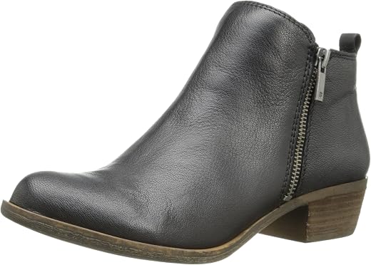 Lucky Brand Women's Basel Ankle Boot, Black, 8 Wide
