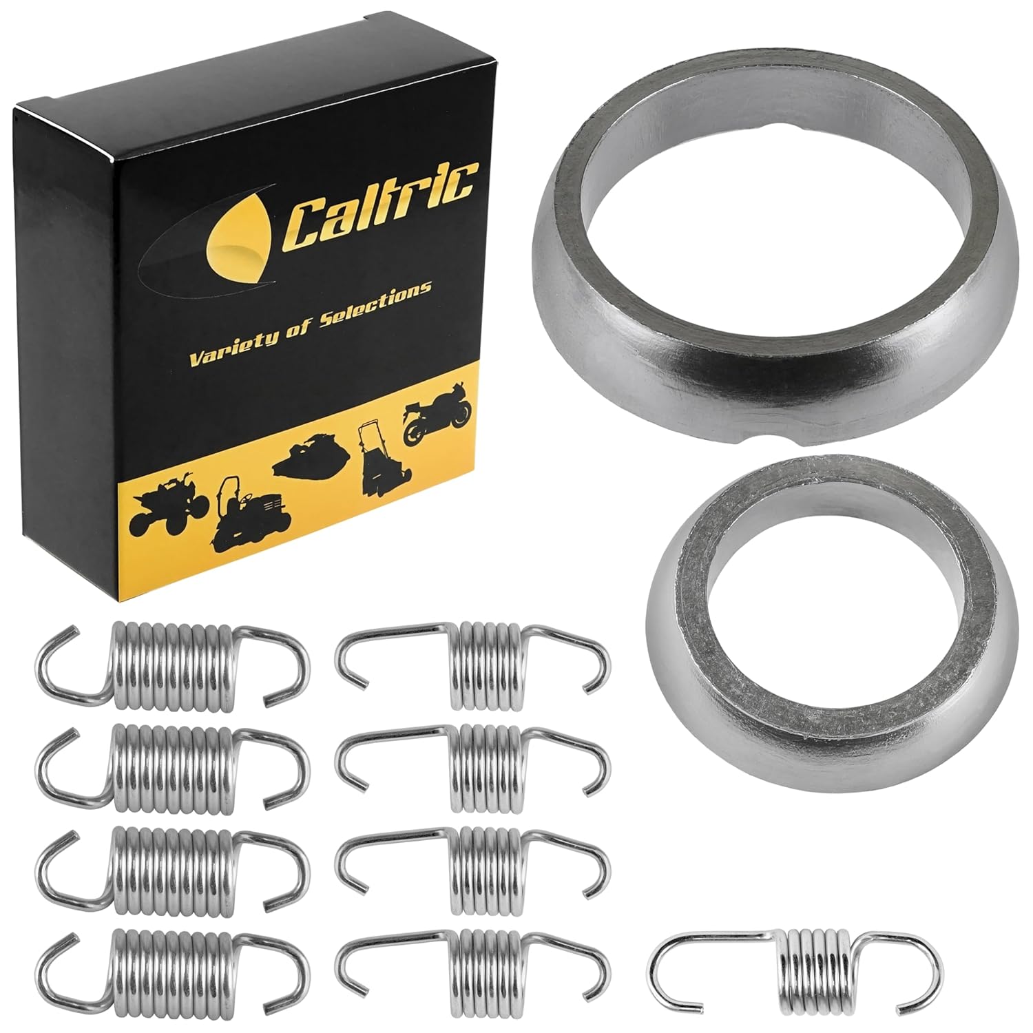 Caltric Muffler Gaskets and Springs Kit Compatible with Arctic Cat Firecat 500 2003-2004