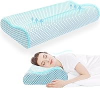 Vista 15 de CloudBliss Almohada de espuma viscoelástica, almohada cervical ergonómica para el contorno del cuello para dolor de espalda y hombros, almohada Gris