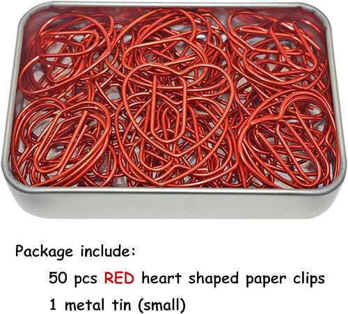 Miniatura 2 de Clips de papel de corazón bonitos clips de corazón de amor regalos de San Valentín para mujeres rojo 50 unidades
