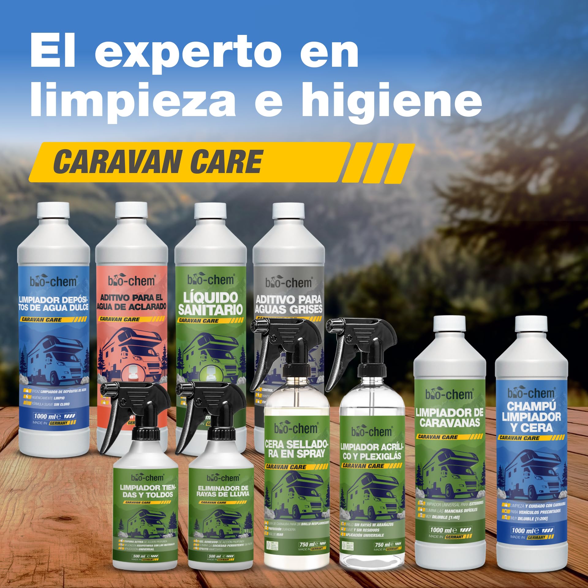 bio-chem - Limpiador de depósitos de Agua Dulce 2 x 1L - Mantenimiento de depósitos de caravanas y autocaravanas - Productos y Accesorios para campistas