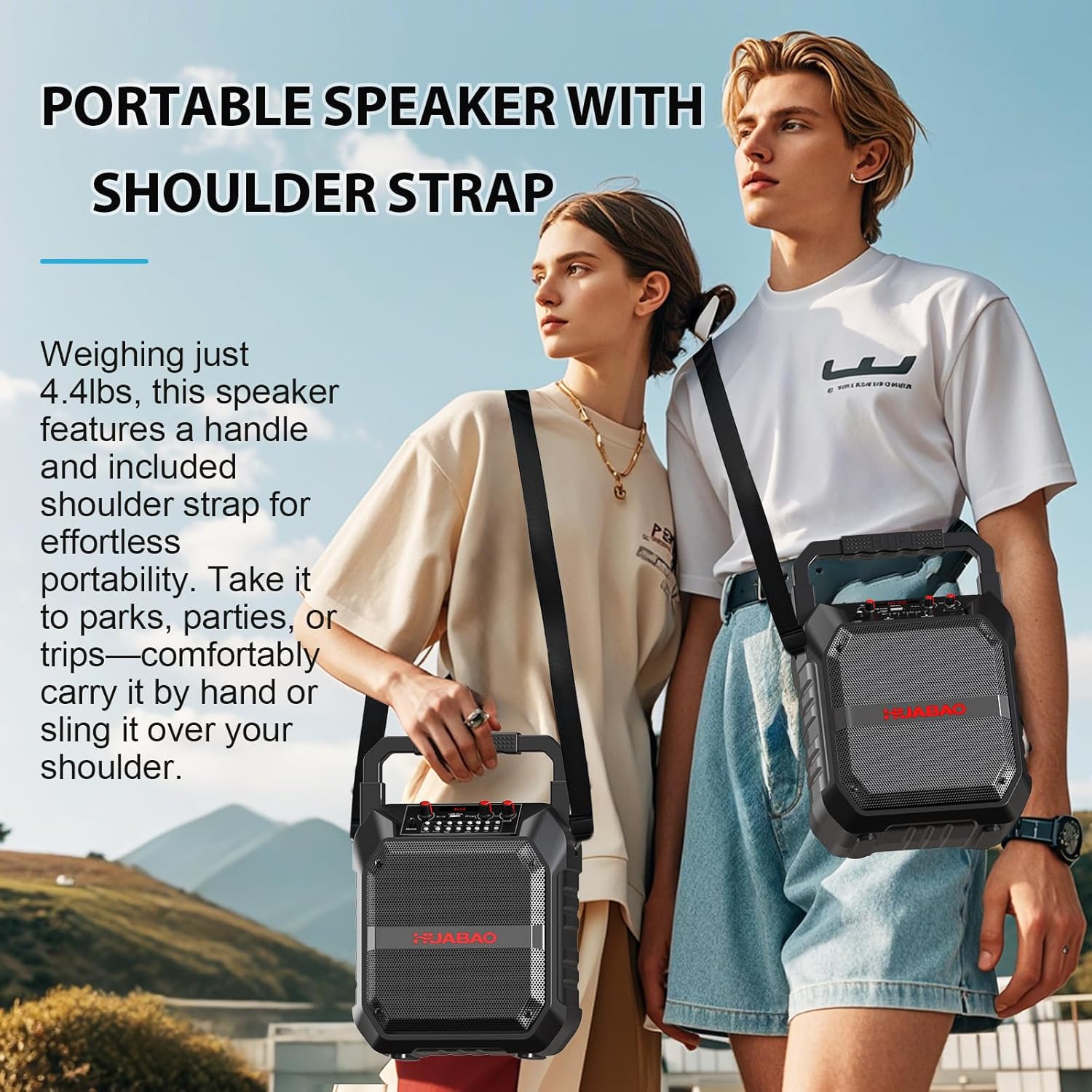 Karaoke Machine with Wireless Microphone, Portable Bluetooth Speaker for Adults & Kids, PA System with Remote Control, TF Card, USB, FM, AUX for Party, Home & Outdoor