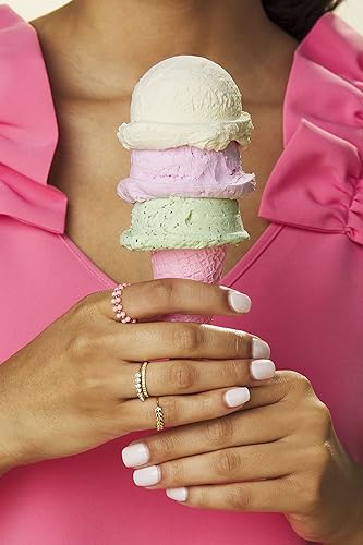 Miniatura 4 de Mud Pie Juego de anillos delicados para mujer, rosa, talla única, Rosado