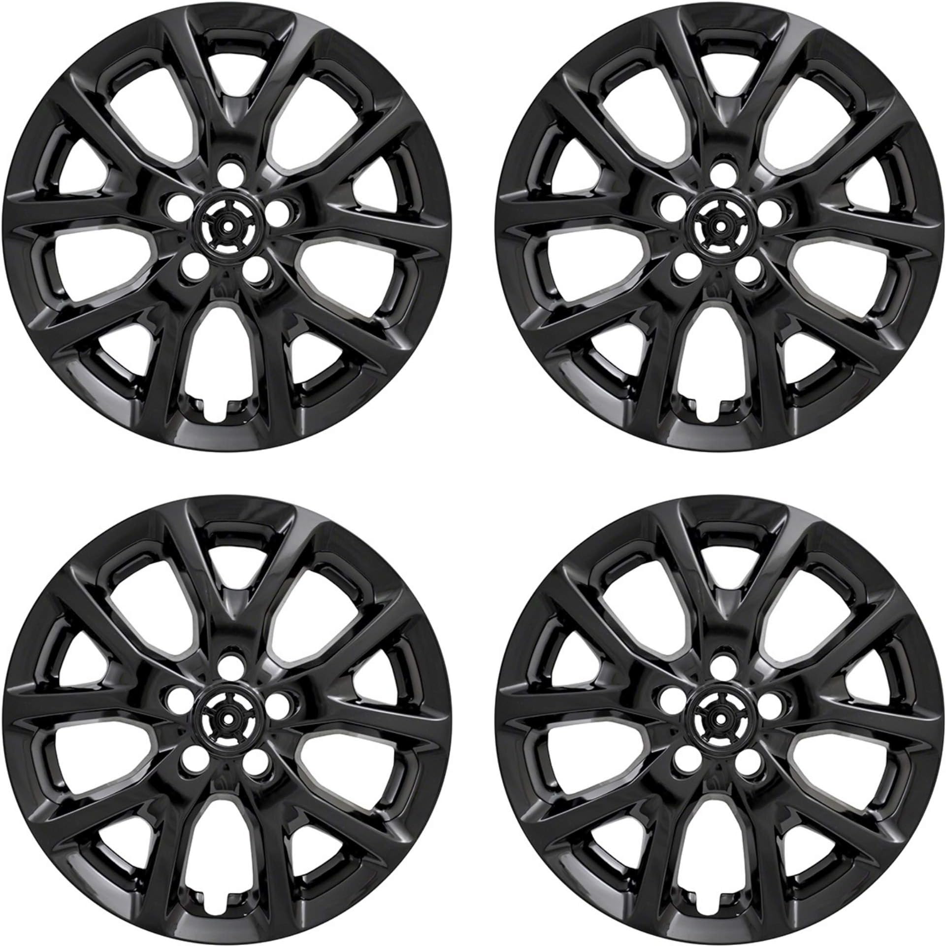 MARROW New Wheel Skin Covers Fits 2014-2018 Jeep Cherokee; 17 Inch; 10 Vent; Black; Plastic; Set of 4; Not Compatible with Steel Wheels