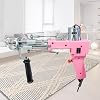 Tufting Machine Starter Kit, 2 in 1 Cut & Loop Pile Carpet Making Machine, Carpet Weaving Tufting Machine for Beginners, Adjustable Speed, Easy to Use,Pink