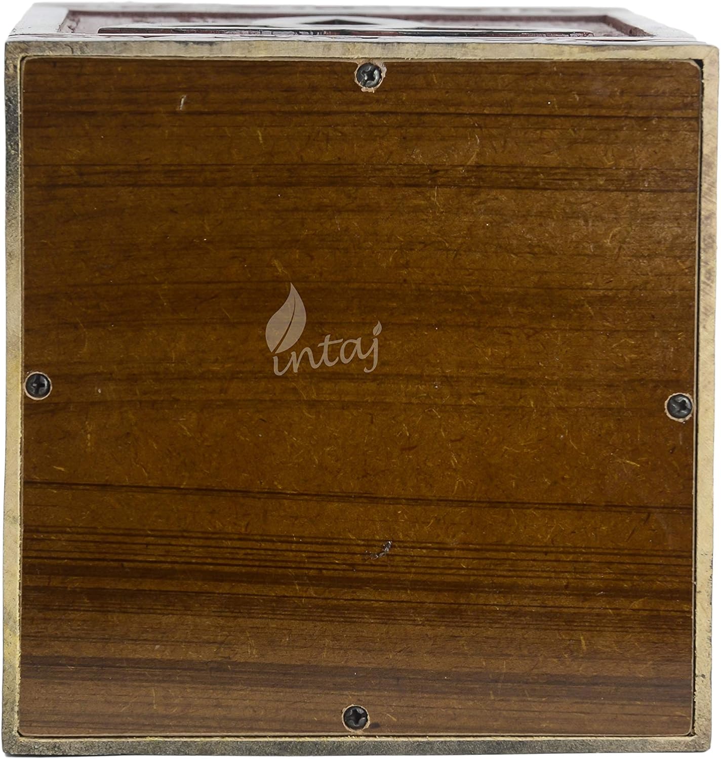 INTAJ Beautifully Handmade Wooden Urn for Human Ashes - Adult Cremation Urn for Ashes - Human Funeral Box Urn for Human Remains | Celtic Knot Burial Funerary Urn (N&G - Antique, Adult 250 Cu/in)