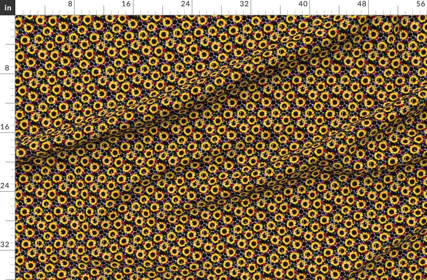 Spoonflower Fabric - Sunflowers Flower Floral Sunflower Science Chemistry Printed on Organic Cotton Sateen Fabric by The Yard - Sewing Quilting Apparel Home Decor
