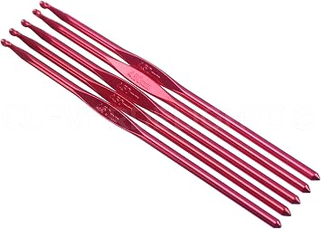 5 حزمة - CleverDelights حجم G/H حجم 7 الألومنيوم الكروشيه السنانير - 6 طول - 4.5 mm القطر - الحياكة